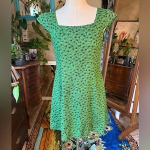Primitivo Green/black geometric Patterned mini dress, size L